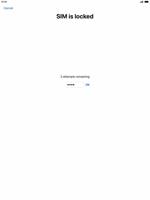 If your SIM is locked, key in your PIN and press OK. The default PIN is 1111.
