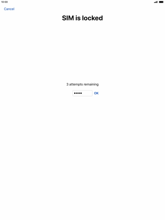 If your SIM is locked, key in your PIN and press OK. The default PIN is 1111.