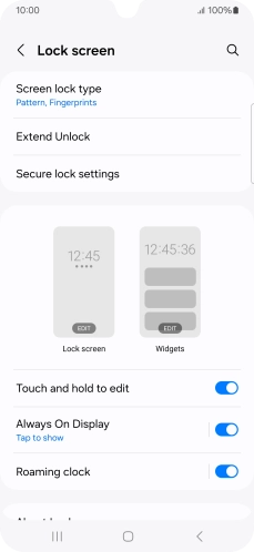 Press Screen lock type and key in the additional phone lock code you created earlier.