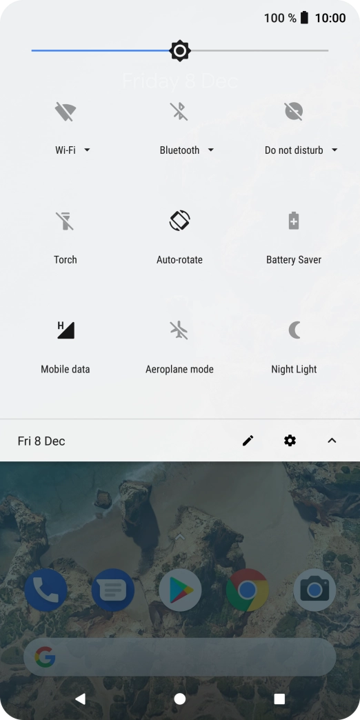 Press Aeroplane mode to turn the function on or off.