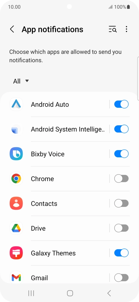 Press the drop down list.