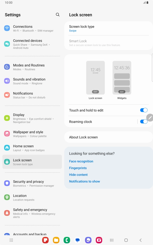 Press Screen lock type.