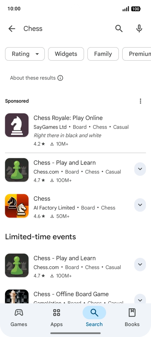 Press the required app.