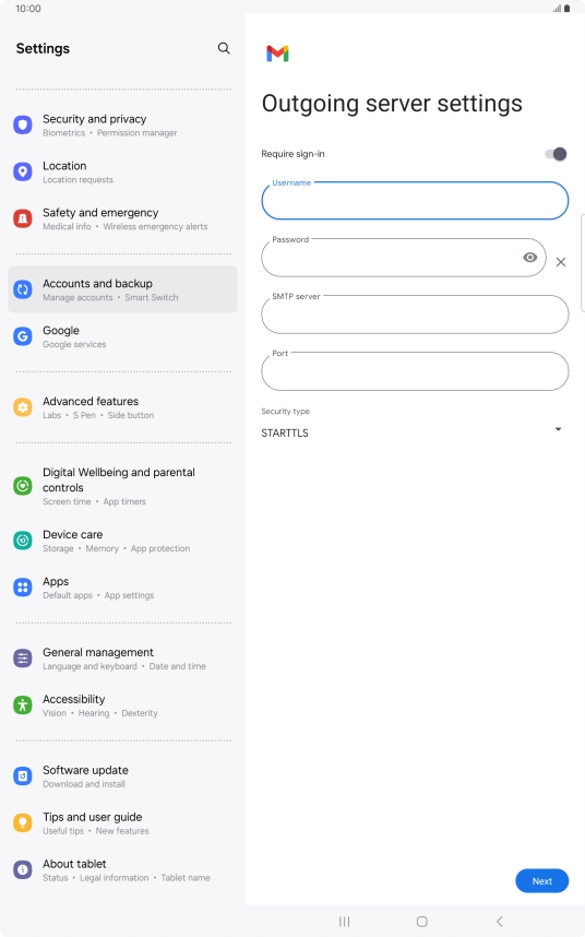 Press the field below 