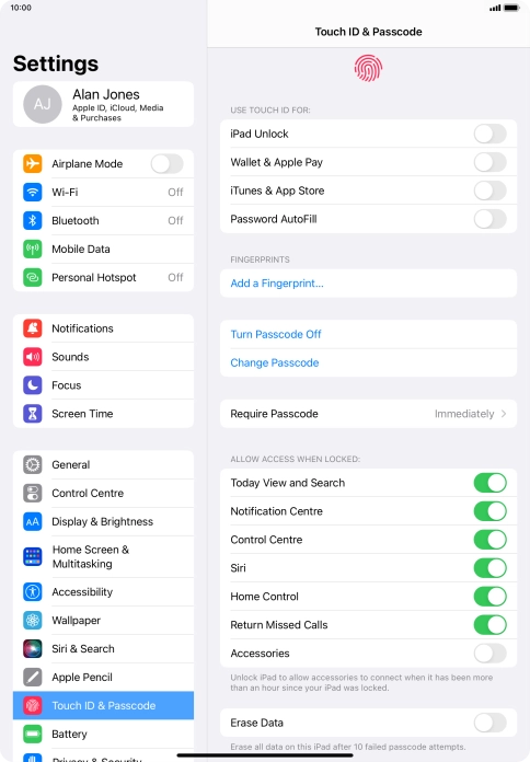 Press the indicator next to 