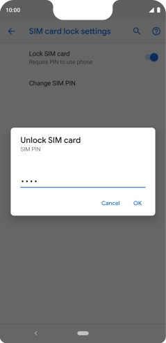 Key in your PIN and press OK. The default PIN is 1111.