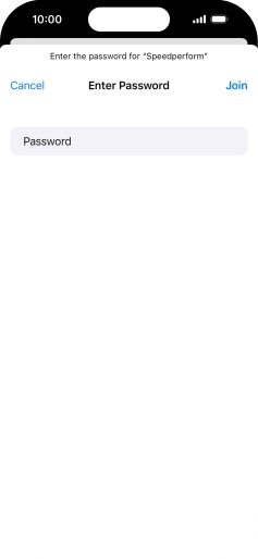 Key in the password for the Wi-Fi network and press Join.