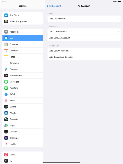 Press Add Mail Account.