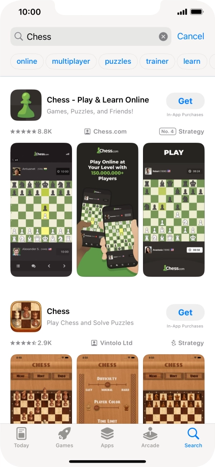 Press the required app.