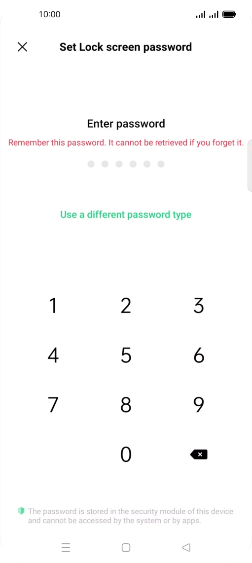 Press Use a different password type.