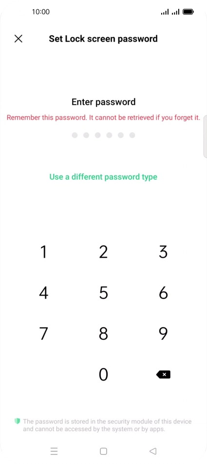 Press Use a different password type.