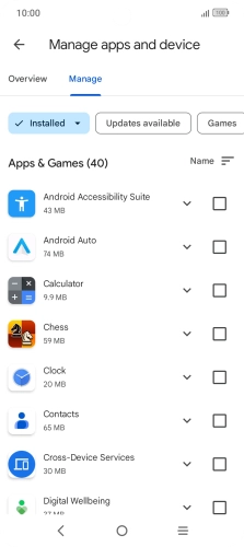 Press the required app.