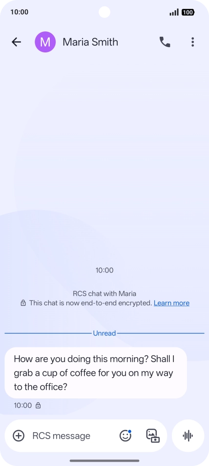 Select an existing conversation or create a new message and slide your finger left starting from the top right side of the screen.