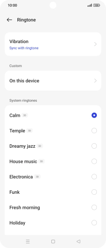 Press the required ring tones to hear them.
