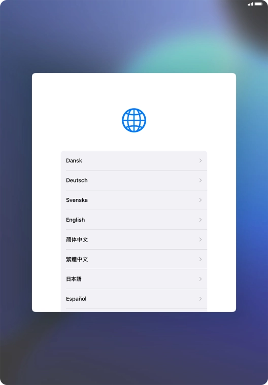 Press the required language.