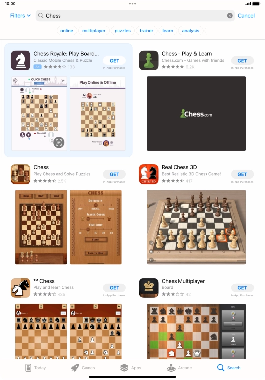 Press the required app.