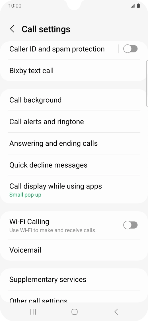 Press Supplementary services.