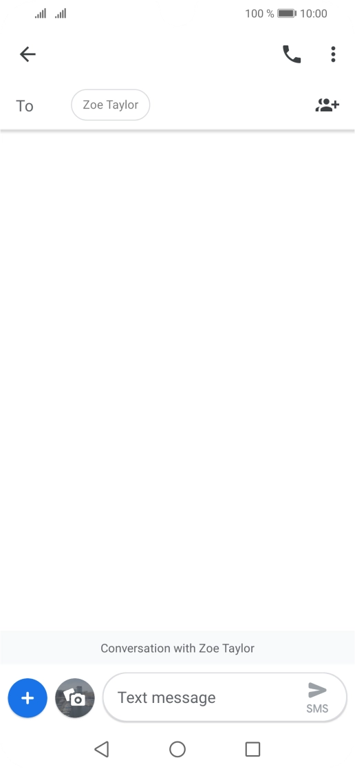 Press the text input field and write the text for your SMS.
