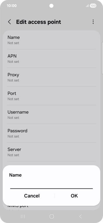 Key in EE Internet and press OK.