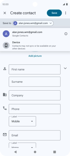 Press the required Google account.