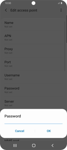 Key in secure and press OK.