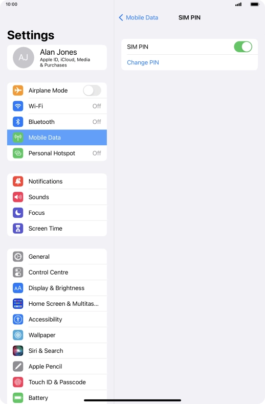 Press the indicator next to 
