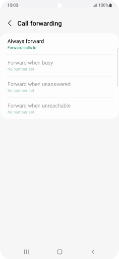 Press the required divert type.