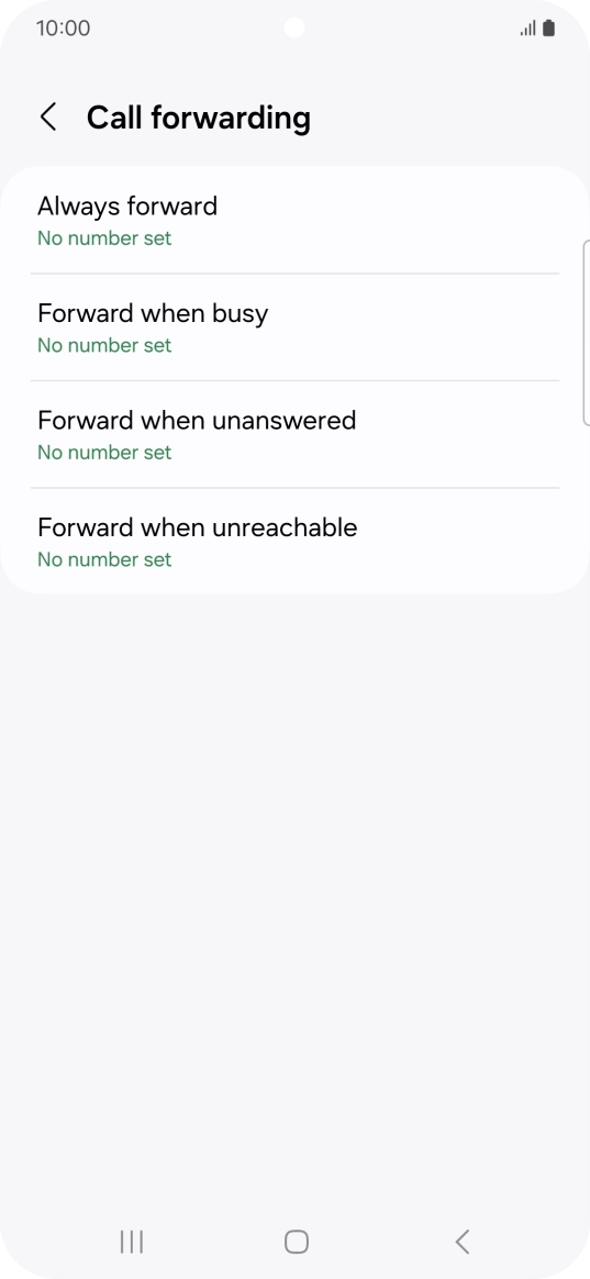 Press the required divert type.