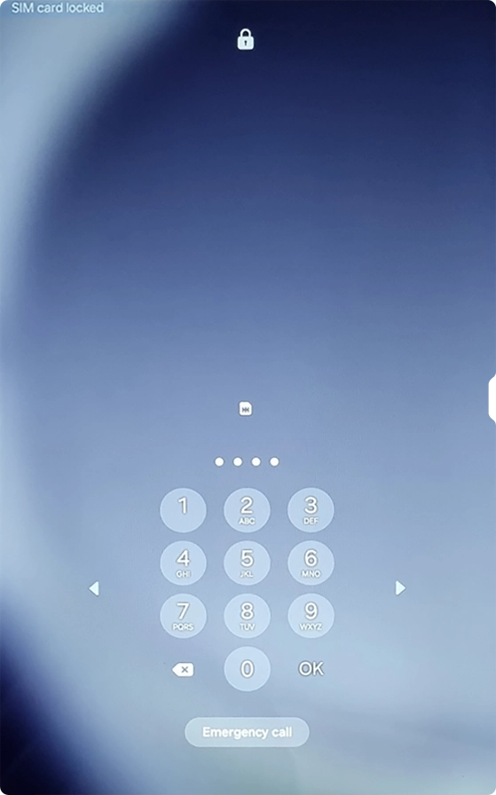 If your SIM is locked, key in your PIN and press OK. The default PIN is 1111.