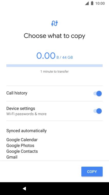 Press the required settings.