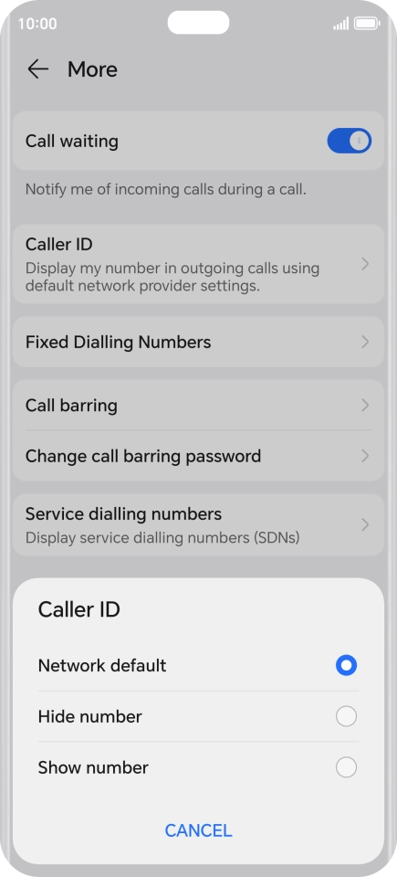 Press Show number to turn on caller identification.