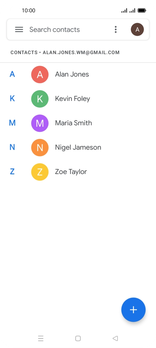 Press the new contact icon.
