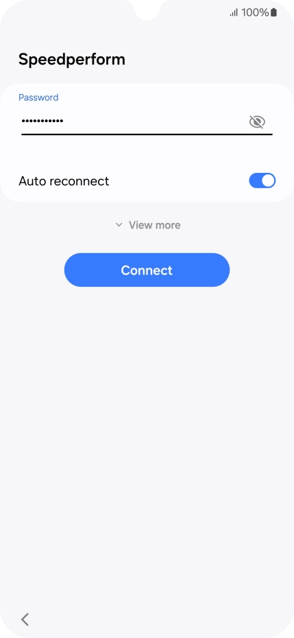 Key in the password for the Wi-Fi network and press Connect.