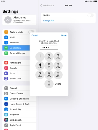 Key in your PIN and press Done. The default PIN is 1111.