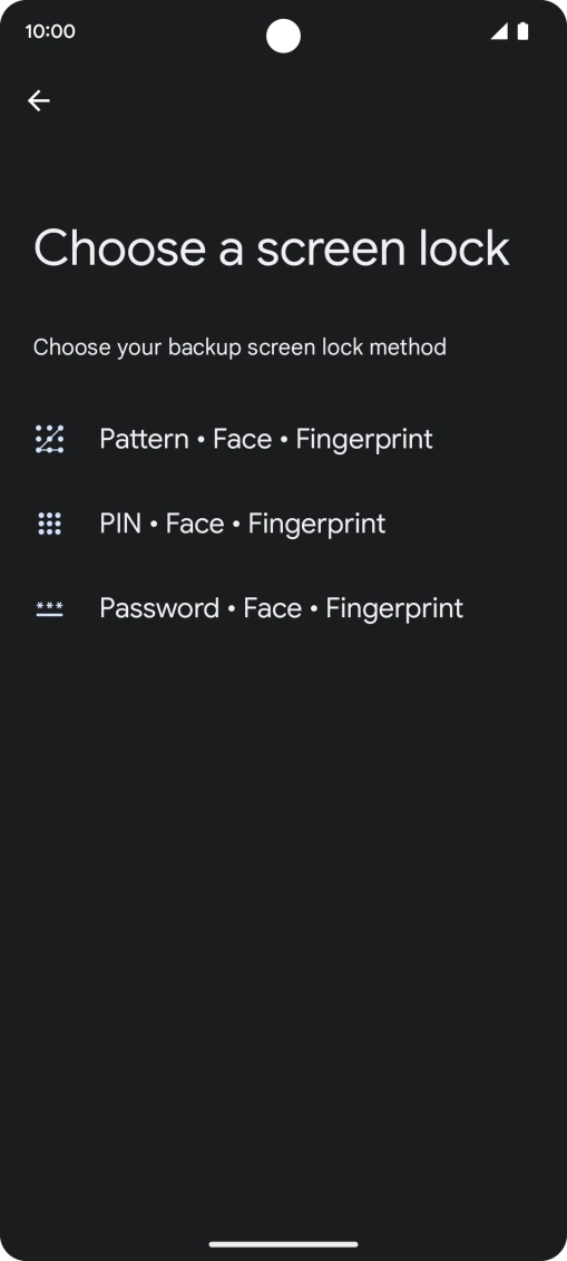 Press the required phone lock code.