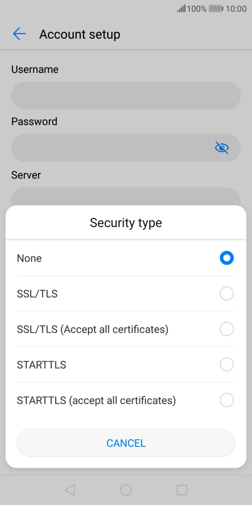 Press None to turn off the function.
