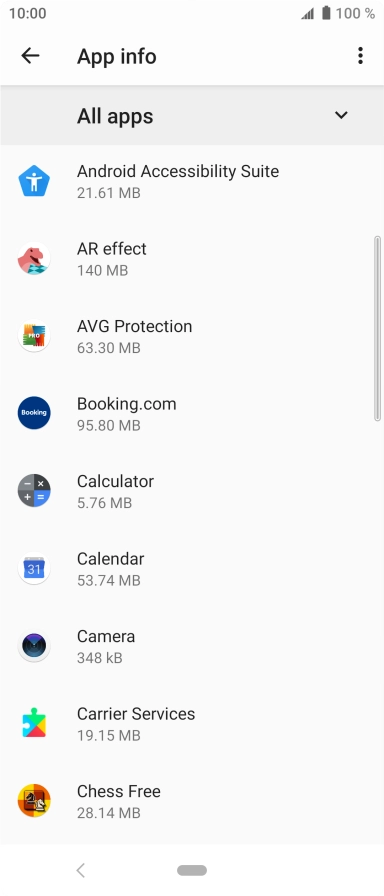 Press the required app.