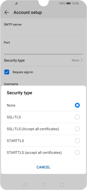 Press None to turn off the function.