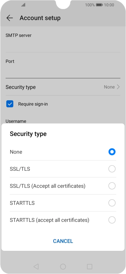Press None to turn off the function.