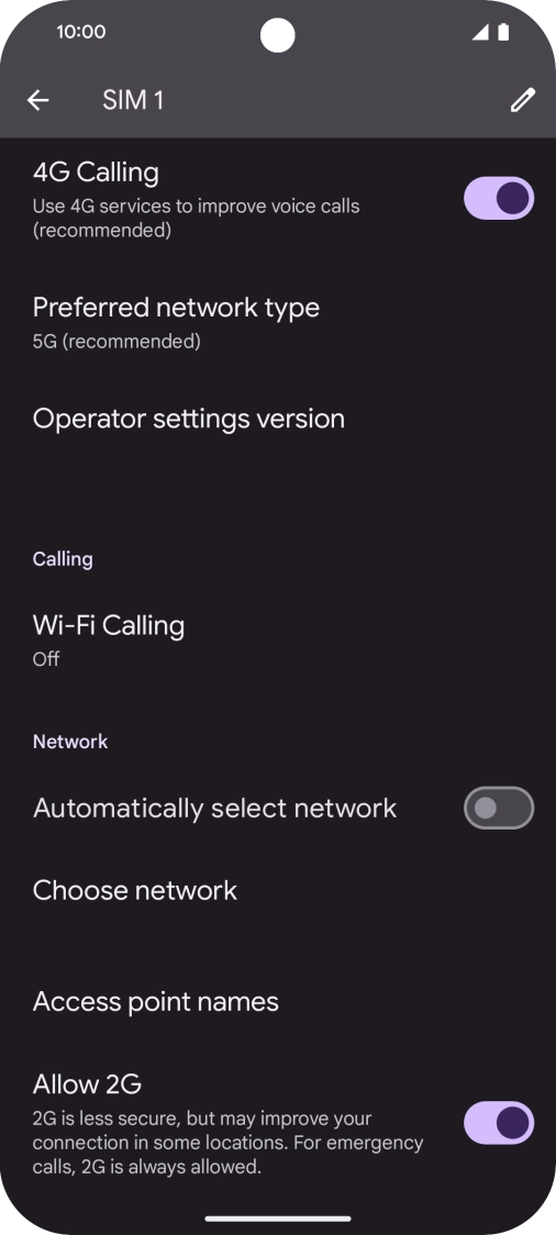Press the indicator next to 