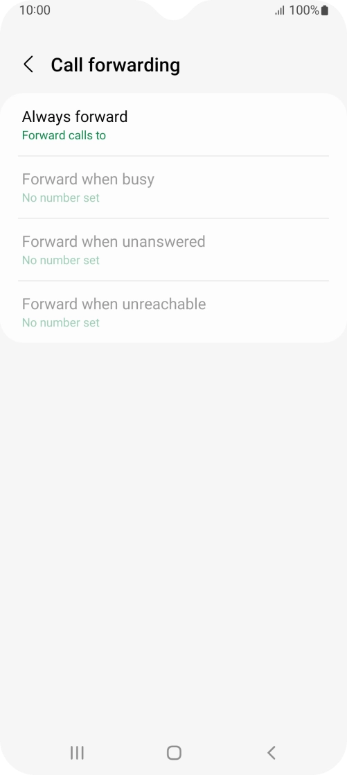 Press the required divert type.