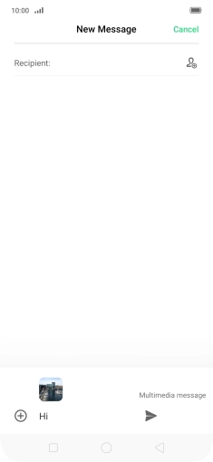 Press the send icon when you've finished your MMS.