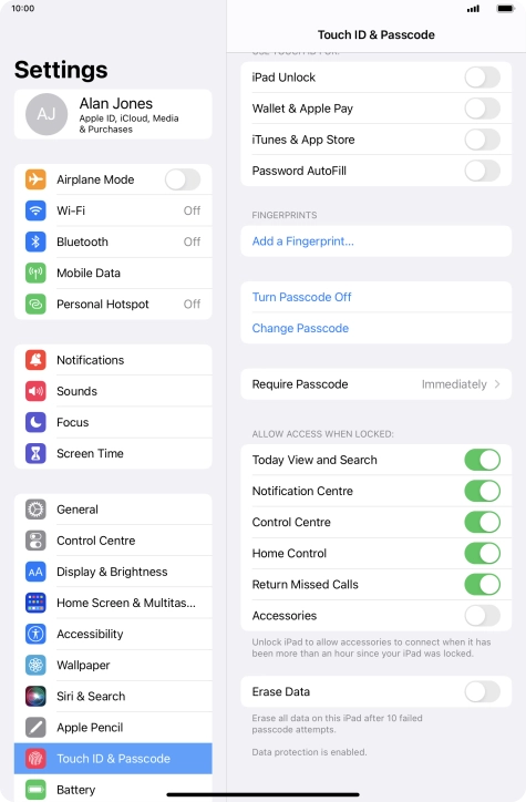 Press the indicator next to 