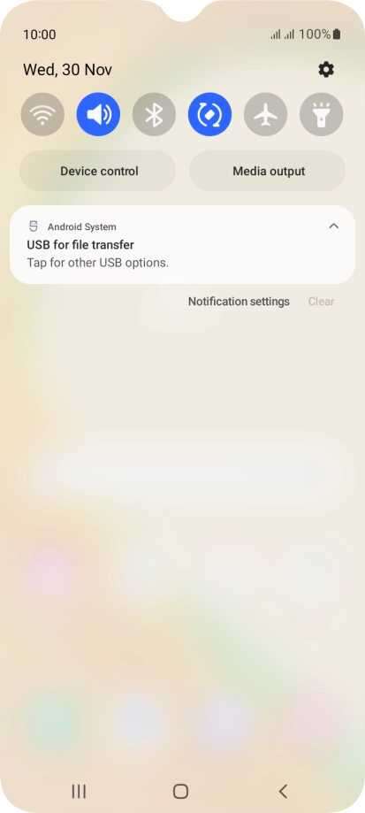 Press Tap for other USB options..