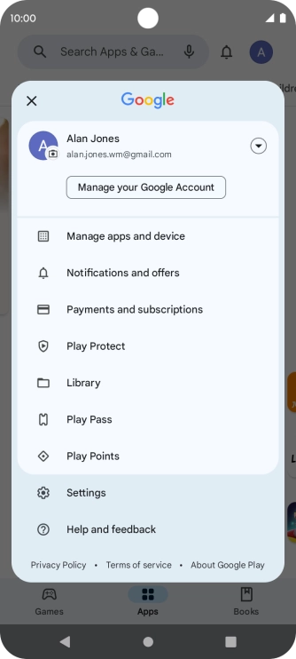 Press Manage apps and device.