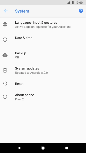 Press System updates.