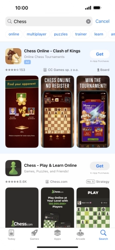 Press the required app.