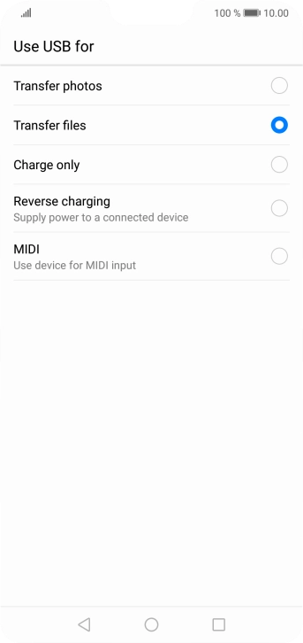 Press Transfer files.