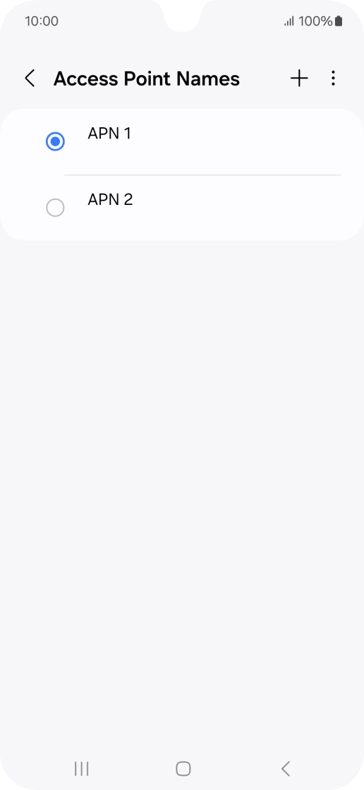 Press the field next to the data connection to activate it.