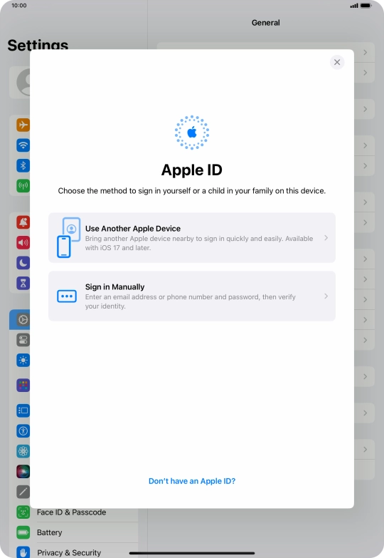 Press Sign in Manually.
